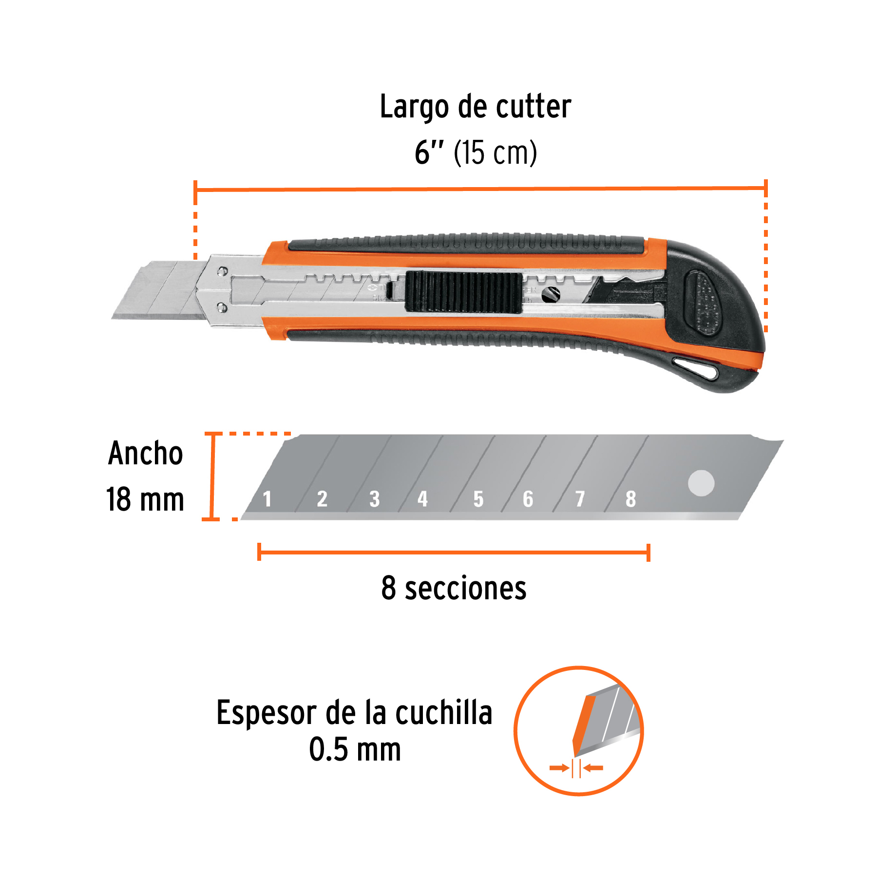 Cutter con Alma Metálica y Grip 6" Cod:16977 M/Truper - Imagen 2