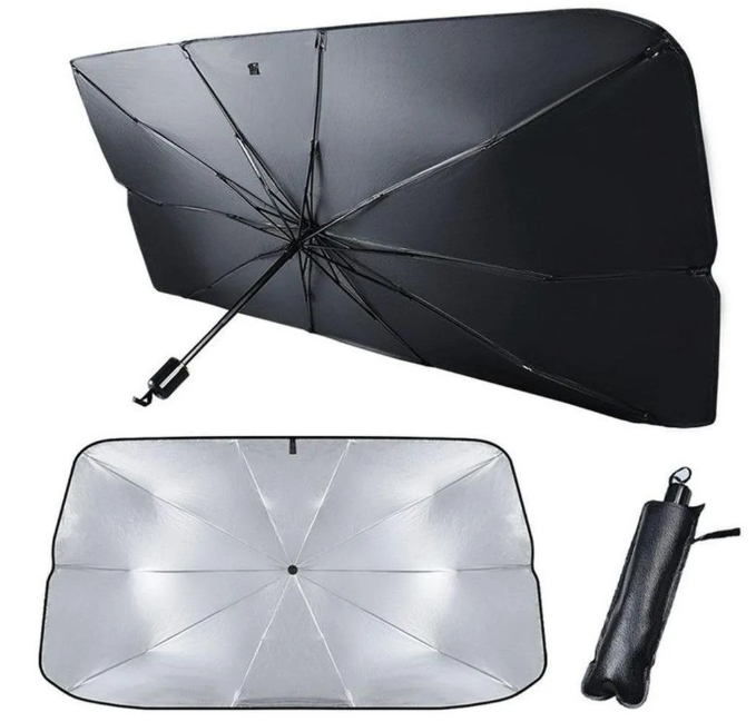 Tapasol Plegable Para Auto Tipo Sombrilla Fácil De Usar Y Guardar